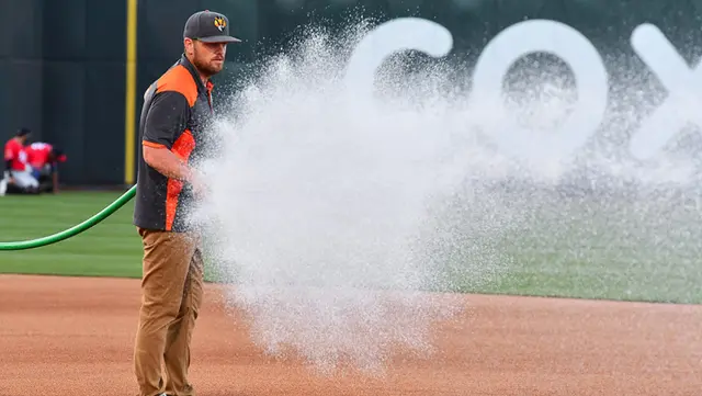 Isaiah Lineau groundskeeper Las Vegas Aviators baseball field